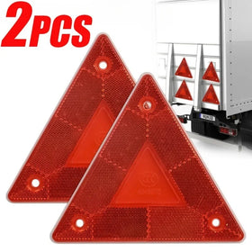 2/1Pcs Triangle Warning Reflective Strips Vehicle Stop Warning Sign Red Safety Reflector for Trailer RV Board Truck Plate Light